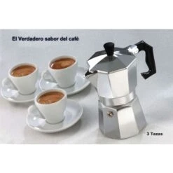 Cafetera Italiana Clásica Metalizada/3 Tazas Café - Café Expresso WELKHOME