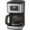 Clatronic KA 3642 Cafetera De Goteo Programable, 12/14 Tazas 1,5 L, Válvula Antigoteo, Mantiene Caliente, LCD 24H 900W Negro/Plata