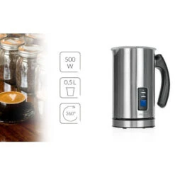 MPM MKW-03M Espumador Leche Automátic, Batidor Eléctrico, Vaporizador,Calentador, Recipiente 500 Ml,Caliente/Frío 500W Plata -Cocina Electrodomésticos Ventas 19810104 5