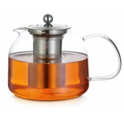 Monzana Tetera De Vidrio Con Infusor Extraíble De Acero Inoxidable 1,5L Para Té A Granel Bolsitas Bebidas Calientes
