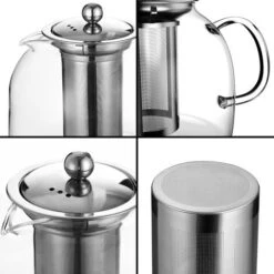 Monzana Tetera De Vidrio Con Infusor Extraíble De Acero Inoxidable 1,5L Para Té A Granel Bolsitas Bebidas Calientes -Cocina Electrodomésticos Ventas 26286395 3