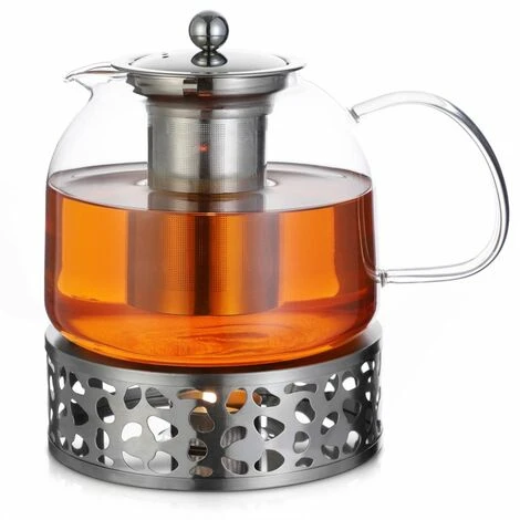 Monzana Tetera De Vidrio 1,5L Con Infusor De Acero Inoxidable Para Todo Tipo De Té Bebidas Calientes Portavelas Incluido 3 Monzana Tetera De Vidrio 1,5L Con Infusor De Acero Inoxidable Para Todo Tipo De Té Bebidas Calientes Portavelas Incluido
