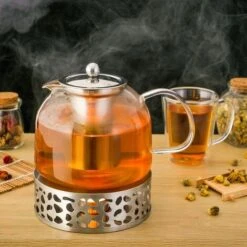 Monzana Tetera De Vidrio 1,5L Con Infusor De Acero Inoxidable Para Todo Tipo De Té Bebidas Calientes Portavelas Incluido 9 Monzana Tetera De Vidrio 1,5L Con Infusor De Acero Inoxidable Para Todo Tipo De Té Bebidas Calientes Portavelas Incluido -Cocina Electrodomésticos Ventas 26286398 3