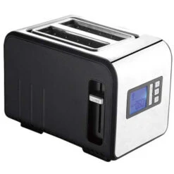 Tostador En Acero Inoxidable 800W Con Pantalla Digital Y 2 Ranuras Anchas