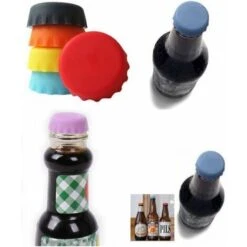 Tapa De Silicona Con Forma De Corona, Paquete De 6, Tapa De Botella, Tapa De Silicona Ecológica, Tapa De Cerveza Reutilizable De Color Aleatorio -Cocina Electrodomésticos Ventas 36014138 4