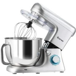 COSTWAY Batidora Eléctrica 1400W Batidora De Mano Eléctrica De Acero Inoxidable Con Mango Y 6 Velocidades Regulables (Plateado)