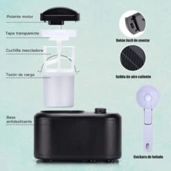 COSTWAY Máquina Para Hacer Helados De 1 L Heladora Eléctrica De 100 W Con 3 Modos/Compresor Incorporado/Cuchara Para Hogar (Negro) -Cocina Electrodomésticos Ventas 38745458 4
