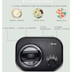 COSTWAY Máquina Para Hacer Helados De 1 L Heladora Eléctrica De 100 W Con 3 Modos/Compresor Incorporado/Cuchara Para Hogar (Negro) -Cocina Electrodomésticos Ventas 38745458 5