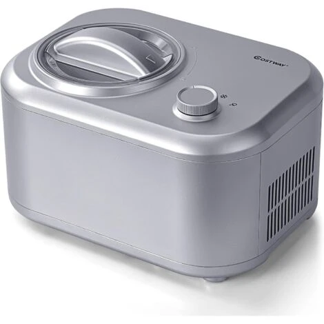 COSTWAY Heladora Eléctrica Máquina Para Hacer Helados De 1 L De 100 W Con 3 Modos/Compresor Incorporado/Cuchara Para Hogar (Plata) 3 COSTWAY Heladora Eléctrica Máquina Para Hacer Helados De 1 L De 100 W Con 3 Modos/Compresor Incorporado/Cuchara Para Hogar (Plata)