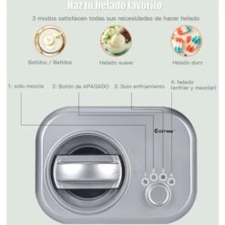 COSTWAY Heladora Eléctrica Máquina Para Hacer Helados De 1 L De 100 W Con 3 Modos/Compresor Incorporado/Cuchara Para Hogar (Plata) 11 COSTWAY Heladora Eléctrica Máquina Para Hacer Helados De 1 L De 100 W Con 3 Modos/Compresor Incorporado/Cuchara Para Hogar (Plata) -Cocina Electrodomésticos Ventas 38745521 5