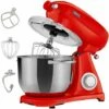 AREBOS Batidora Amasadora 1800W 6L Cuenco Acero Inoxidable 6 Velocidade Silencioso Rojo -Cocina Electrodomésticos Ventas 42176790 1