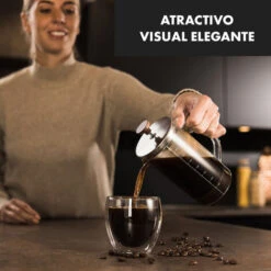 Klarstein Cafetera Francesa Ristretto 0,35 Litros Vidrio Borosilicato Acero Inoxidable Madera De Nogal -Cocina Electrodomésticos Ventas 42753596 4