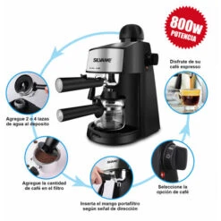 Cafetera Expresso 4 Tazas Con Espumador Integrado 800W 240 Ml Presión De 3.5Bar -Cocina Electrodomésticos Ventas 49233195 4