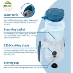 Robot Cocina Bebe, Robot Alimentos 7 EN 1 Multifunción, Vaporera Y Licuadora De Puré, Esterilizador Y Calentador De Biberones, Recalentar, Descongela, Limpieza Automática, Sin BPA, LED -Cocina Electrodomésticos Ventas 54716546 4