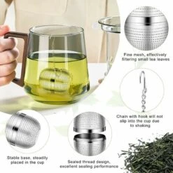 Infusor De Té Betterlife, 2 Uds., Colador De Té Con Filtro De Cadena De Acero Inoxidable Para Especias De Té, La Mayoría De Tazas Y Teteras -Cocina Electrodomésticos Ventas 56894967 4