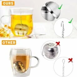 Infusor De Té Betterlife, 2 Uds., Colador De Té Con Filtro De Cadena De Acero Inoxidable Para Especias De Té, La Mayoría De Tazas Y Teteras -Cocina Electrodomésticos Ventas 56894967 5