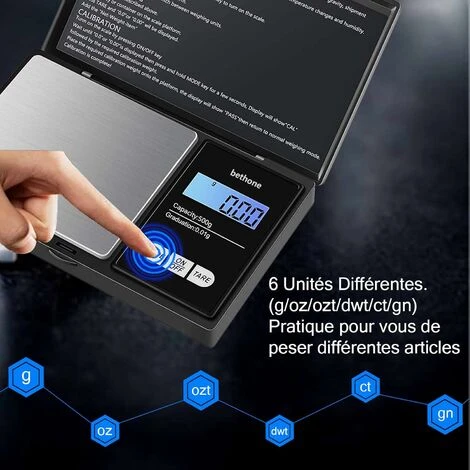 Báscula De Precisión Digital 500 G / 0.01 G Báscula De Cocina Electrónica Báscula De Bolsillo Con Pantalla LCD Retroiluminada Báscula De Joyería Pequeña Para Joyería Té Levadura Gramo De Cocina, Etc. 4 Báscula De Precisión Digital 500 G / 0.01 G Báscula De Cocina Electrónica Báscula De Bolsillo Con Pantalla LCD Retroiluminada Báscula De Joyería Pequeña Para Joyería Té Levadura Gramo De Cocina, Etc. - Imagen 2