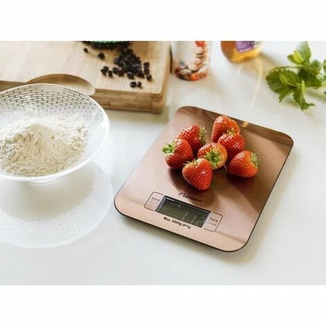 BALANZA DE COCINA DIGITAL BESTRON, CON PANTALLA LCD, CAPACIDAD DE CARGA 5 KG, PR CISION 1 G, COBRE AKS700CO 6 BALANZA DE COCINA DIGITAL BESTRON, CON PANTALLA LCD, CAPACIDAD DE CARGA 5 KG, PR CISION 1 G, COBRE AKS700CO - Imagen 4