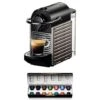 Krups Nespresso Pixie XN304T - Cafetera Monodosis De Cápsulas Nespresso, Compacta, 19 Bares, Apagado Automático, 0.7 L, Color Gris Titanio, 14 Cápsulas Interior