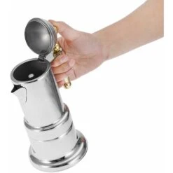 Cafetera De 4 Tazas De Acero Inoxidable, Cafetera De Espresso Duradera, Cafetera Moka Plateada Con Válvula De Seguridad -Cocina Electrodomésticos Ventas 63876909 5