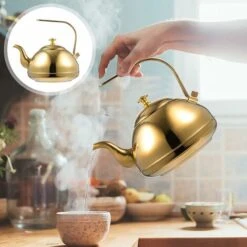Tetera De Acero Inoxidable Con Infusor De Té En Metal Dorado Hervidor De Agua Caliente, Teteras De Estufa De Hojas Sueltas Para Té Hirviendo En El Hogar Y La Oficina Suministros 1. 5L 9 Tetera De Acero Inoxidable Con Infusor De Té En Metal Dorado Hervidor De Agua Caliente, Teteras De Estufa De Hojas Sueltas Para Té Hirviendo En El Hogar Y La Oficina Suministros 1. 5L -Cocina Electrodomésticos Ventas 63880179 3