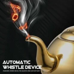 Tetera De Acero Inoxidable Con Infusor De Té En Metal Dorado Hervidor De Agua Caliente, Teteras De Estufa De Hojas Sueltas Para Té Hirviendo En El Hogar Y La Oficina Suministros 1. 5L 10 Tetera De Acero Inoxidable Con Infusor De Té En Metal Dorado Hervidor De Agua Caliente, Teteras De Estufa De Hojas Sueltas Para Té Hirviendo En El Hogar Y La Oficina Suministros 1. 5L -Cocina Electrodomésticos Ventas 63880179 4
