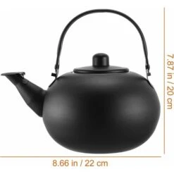 Té Negro Tetera De Acero Inoxidable Con Infusor Y Mango Para Calentar Agua Hirviendo Té Utensilios 22X20X17CM -Cocina Electrodomésticos Ventas 63885093 2