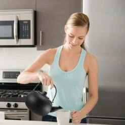 Té Negro Tetera De Acero Inoxidable Con Infusor Y Mango Para Calentar Agua Hirviendo Té Utensilios 22X20X17CM -Cocina Electrodomésticos Ventas 63885093 4