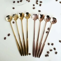 Cucharadita De Mango Largo De Acero Inoxidable, Cuchara Sopera, Cuchara Para Helado De Café, Cuchara De Postre Portátil Dura, Juego De 4 Oro Rosa. -Cocina Electrodomésticos Ventas 63886336 5