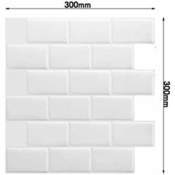 Juego 3d De 5 Piezas, Azulejos De Metro Blancos Autoadhesivos, Baño De Cocina Con Protector Contra Salpicaduras Adhesivo, Papel Adhesivo De Vinilo De Ladrillo 3d, 30.5x30.5cm -Cocina Electrodomésticos Ventas 65027658 5