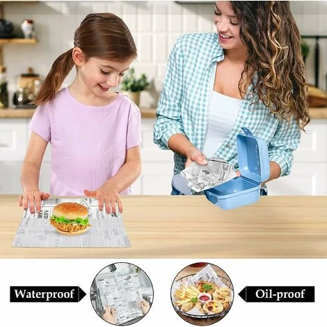 Papel Para Envolver Alimentos, 200 Hojas De Papel Encerado Para Hornear, Papel A Prueba De Grasa Para Acampar, Hamburguesa, Pizza, Pan, Sándwich, 28 Cm X 28 Cm 7 Papel Para Envolver Alimentos, 200 Hojas De Papel Encerado Para Hornear, Papel A Prueba De Grasa Para Acampar, Hamburguesa, Pizza, Pan, Sándwich, 28 Cm X 28 Cm - Imagen 5