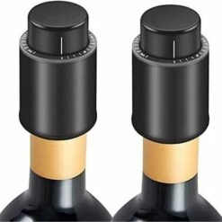 Paquete De 2 Aspiradoras De Corcho Para Botellas De Vino Con Registro De Escala De Tiempo, Removedor De Corcho De Champán Al Vacío, Protector De Botellas De Vino Reutilizable, Sellador De Botellas Que