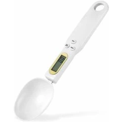 GDRHVFD Balanza De Cuchara, Cuchara Medidora, Báscula Electrónica Portátil, Báscula De Alimentos De Cocina, Pantalla LCD, Mini Báscula Digital, 500 G/0,1 G, Utensilios De Cocina Esenciales (blanco)