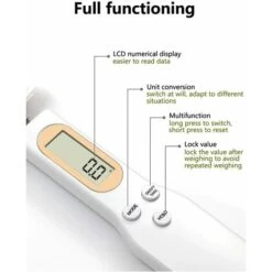 GDRHVFD Balanza De Cuchara, Cuchara Medidora, Báscula Electrónica Portátil, Báscula De Alimentos De Cocina, Pantalla LCD, Mini Báscula Digital, 500 G/0,1 G, Utensilios De Cocina Esenciales (blanco) -Cocina Electrodomésticos Ventas 68579357 4