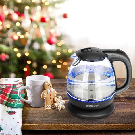 Hervidor De Agua Eléctrico, Vidrio De Borosilicato, Libre De BPA, 2200W, Iluminación LED, Capacidad 1L, Rápida Ebullición, Protección Contra La Ebullición En Seco, Base 360º - Aigostar Elfin 4 Hervidor De Agua Eléctrico, Vidrio De Borosilicato, Libre De BPA, 2200W, Iluminación LED, Capacidad 1L, Rápida Ebullición, Protección Contra La Ebullición En Seco, Base 360º - Aigostar Elfin - Imagen 2