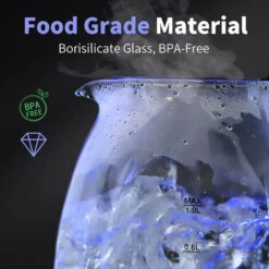Hervidor De Agua Eléctrico, Vidrio De Borosilicato, Libre De BPA, 2200W, Iluminación LED, Capacidad 1L, Rápida Ebullición, Protección Contra La Ebullición En Seco, Base 360º - Aigostar Elfin 8 Hervidor De Agua Eléctrico, Vidrio De Borosilicato, Libre De BPA, 2200W, Iluminación LED, Capacidad 1L, Rápida Ebullición, Protección Contra La Ebullición En Seco, Base 360º - Aigostar Elfin -Cocina Electrodomésticos Ventas 72291295 3