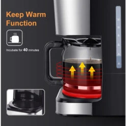 Cafetera De Goteo, Pantalla LCD, Filtro Reutilizable, Programable, Función Auto Limpieza (Descalcificación), Capacidad 1,5 L(12 Tazas), Función Mantener Caliente, 950W, Sin BPA - Taylor Swoden Darcy -Cocina Electrodomésticos Ventas 72291504 4