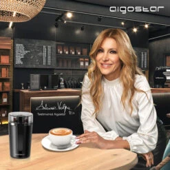 Aigostar Molinillo De Café Eléctrico, Con Cuchilla De Acero Inoxidable, Semillas Especias Frutos Secos Molinos De Cuchillas De 200W Potencia, Capacidad 60gr Con Cepillo Para Limpieza, Libre De BPA -Cocina Electrodomésticos Ventas 72291507 5