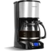 Cafetera De Goteo, 1.5 L(12 Tazas) Con Temporizador Programable, Filtro Reutilizable, Pantalla LCD, 800W, Cafetera Americano Con Auto Apagado, Función Mantener Caliente, Acero Inoxidable - Aigostar Be