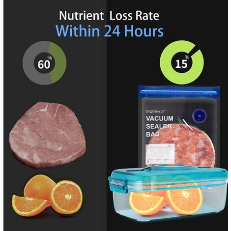 Aigostar Fresh - Pack 3 Productos: Mini Bomba De Vacío Portátil, Bolsas Y Recipientes Para Envasar Al Vacío, Envasadora Al Vacío Recargable Por USB, Conserva La Comida Durante Días 5 Aigostar Fresh - Pack 3 Productos: Mini Bomba De Vacío Portátil, Bolsas Y Recipientes Para Envasar Al Vacío, Envasadora Al Vacío Recargable Por USB, Conserva La Comida Durante Días - Imagen 3