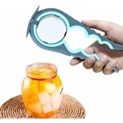 Abridor De Tarros Multifunción 5 En 1 Y 4 En 1, Fácil De Usar Para Niños, Ancianos Y Personas Con Artritis. (azul) -Cocina Electrodomésticos Ventas 74992719 5