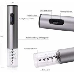 Abridor De Botellas Eléctrico, Sacacorchos Eléctrico, Abrebotellas Automático, Abridor De Vino Lite Set Con Sacacorchos Automático Y Cortador De Papel De Aluminio -Cocina Electrodomésticos Ventas 74997886 3
