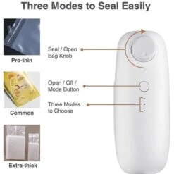 Mini Sellador, Sellador De Bolsas De Plástico, Sellador Al Vacío Portátil 2 En 1 Para Alimentos, 1 Unidad -Cocina Electrodomésticos Ventas 74998286 4