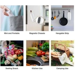 Mini Sellador, Sellador De Bolsas De Plástico, Sellador Al Vacío Portátil 2 En 1 Para Alimentos, 1 Unidad -Cocina Electrodomésticos Ventas 74998286 5