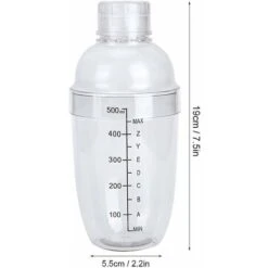 Coctelera, 530ml Copa Mezcladora De Cóctel Transparente Mezclador De Bebidas De Plástico Botella De Coctelera De Té Helado Con Escalas Para Bar -Cocina Electrodomésticos Ventas 75004420 4
