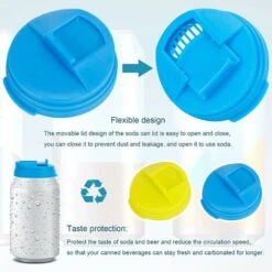 Tapón Para Latas De Bebidas, Tapón Para Latas, Tapones Para Latas, Tapas Para Bebidas Reutilizables, Tapón Hermético A Prueba De Fugas Para Latas De Refrescos (3 Piezas) -Cocina Electrodomésticos Ventas 75289583 3