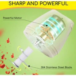 Aigostar Aimee - Picadora Eléctrica, 3 Cuchillas, Mini Picadora De Alimentos Recargable USB Con Cepillo Suave Y Rascado, 250ml, Para Verduras, Frutas, Ajo, Hierbas Y Comida Para Bebé -Cocina Electrodomésticos Ventas 76737229 4