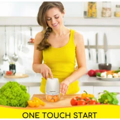 Aigostar Aimee - Picadora Eléctrica, 3 Cuchillas, Mini Picadora De Alimentos Recargable USB Con Cepillo Suave Y Rascado, 250ml, Para Verduras, Frutas, Ajo, Hierbas Y Comida Para Bebé -Cocina Electrodomésticos Ventas 76737229 5