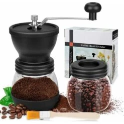 Molinillo De Café Manual, Amoladora De Cerámica Ajustable Portátil Con Tarro De Almacenamiento