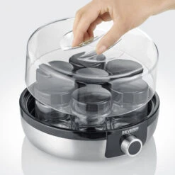 Yogurtera Digital Con Programas Automáticos Severin JG 3521 - 7 Tarros De Vidrio De 150 Ml. Acero Inox. Cepillado / Negro 13 W -Cocina Electrodomésticos Ventas 80936984 4